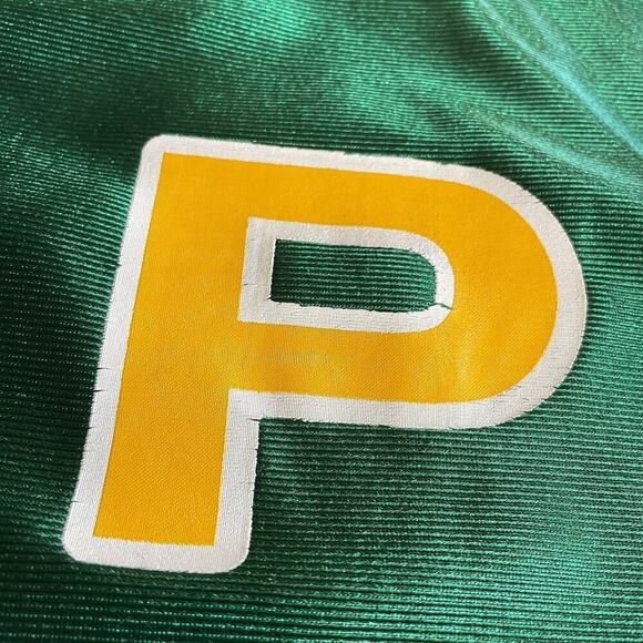 Vintage Nike Team Union Made USA Letter P Jersey Medium Green Yellow UFCW Labor - Picture 2 of 12